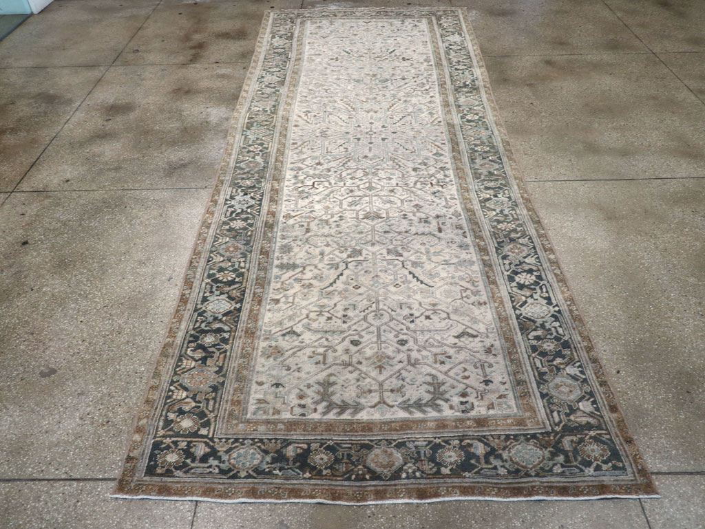 Vintage Persian Heriz Wide Gallery Runner, No.8246 - Gsblank