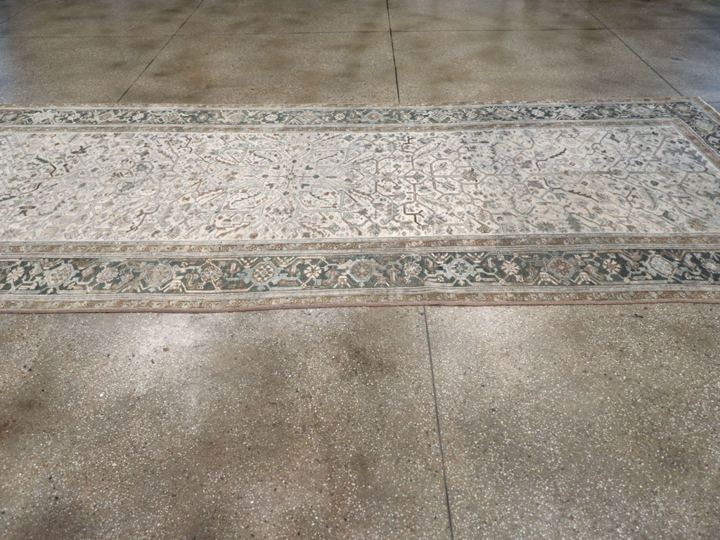 Vintage Persian Heriz Wide Gallery Runner, No.8246 - Gsblank
