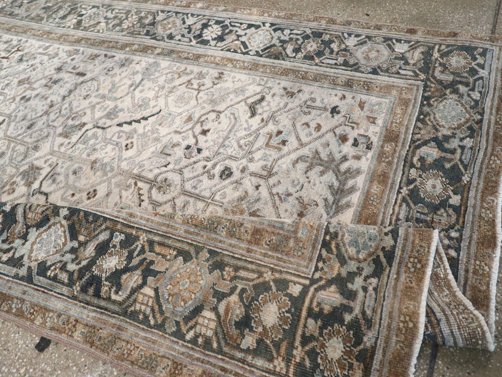 Vintage Persian Heriz Wide Gallery Runner, No.8246 - Gsblank