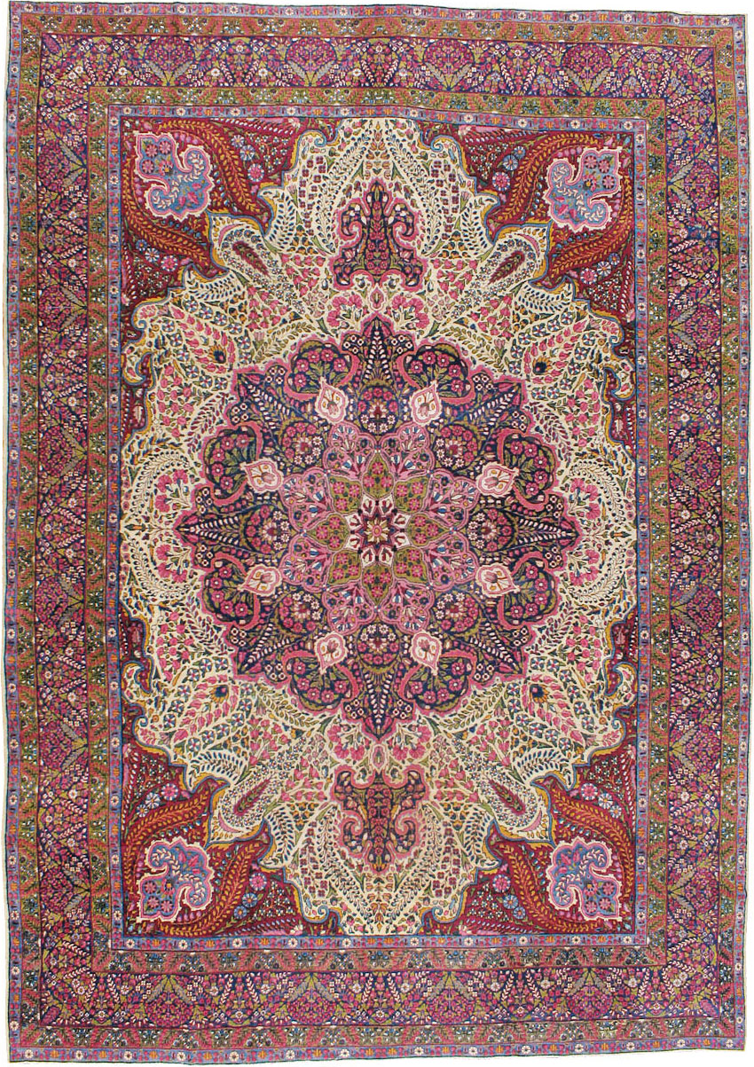 Vintage Persian Yazd Carpet, No.8344 - Gsblank