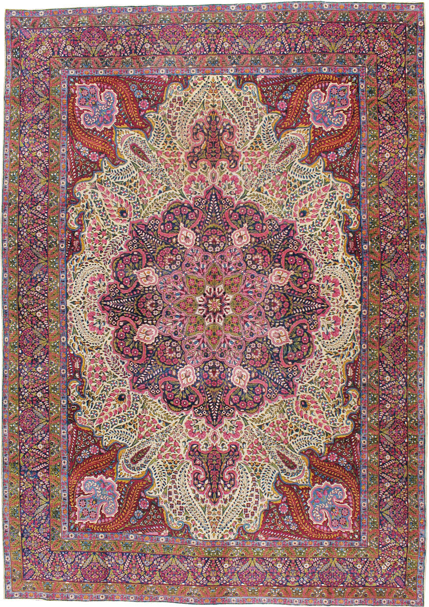 Vintage Persian Yazd Carpet, No.8344 - Gsblank