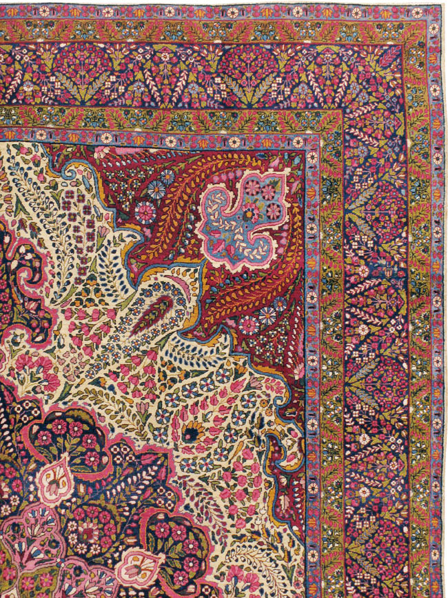 Vintage Persian Yazd Carpet, No.8344 - Gsblank