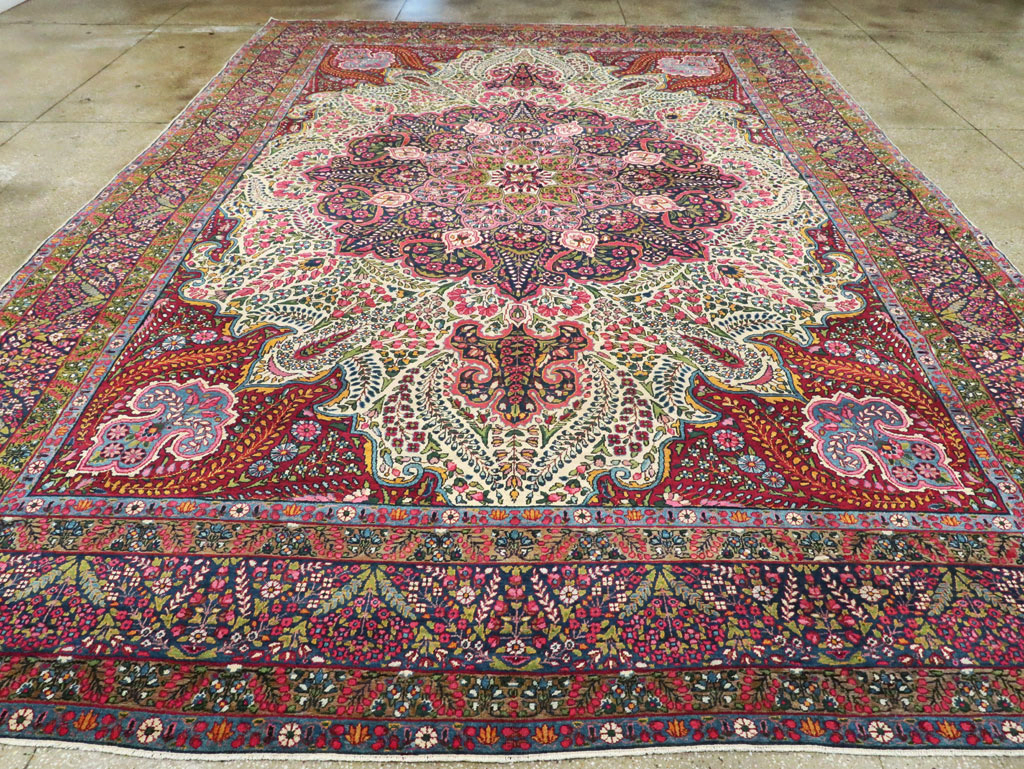 Vintage Persian Yazd Carpet, No.8344 - Gsblank