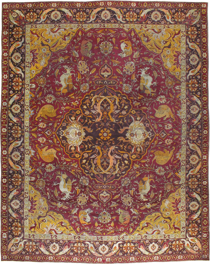 Antique Indian Amritsar Pictorial Carpet, No.8349 - Gsblank
