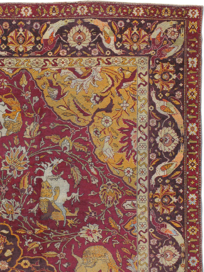 Antique Indian Amritsar Pictorial Carpet, No.8349 - Gsblank