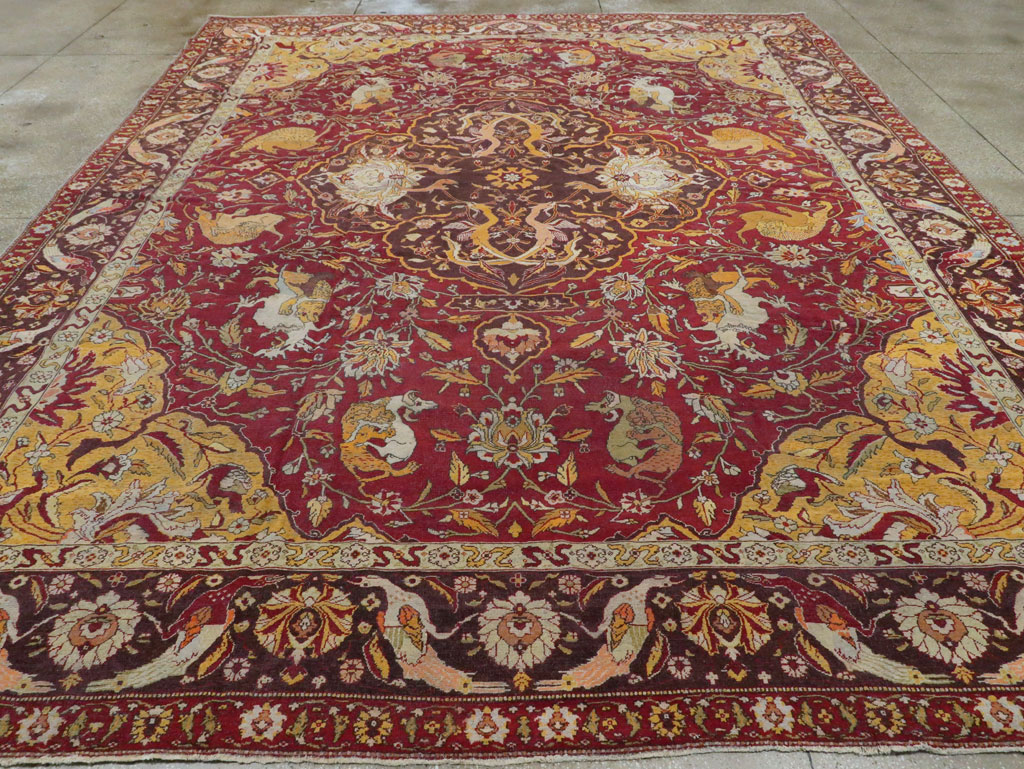 Antique Indian Amritsar Pictorial Carpet, No.8349 - Gsblank