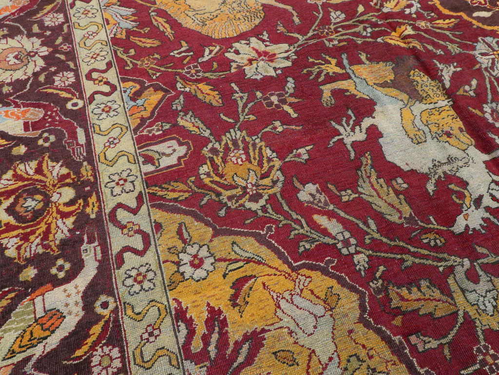 Antique Indian Amritsar Pictorial Carpet, No.8349 - Gsblank