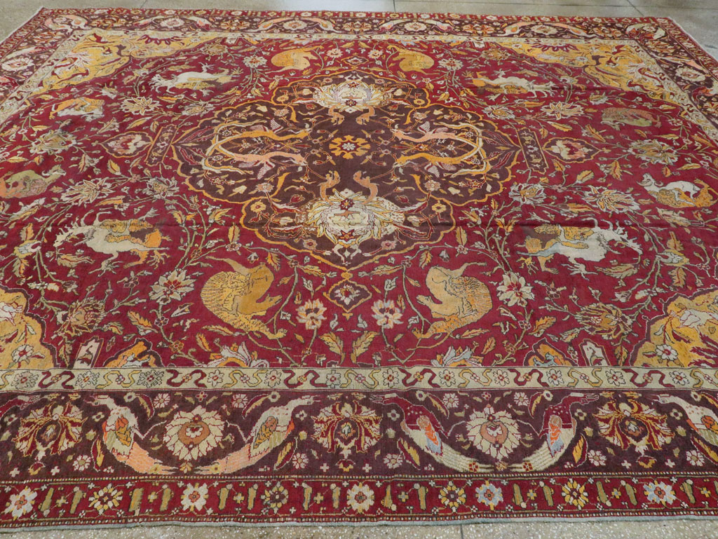 Antique Indian Amritsar Pictorial Carpet, No.8349 - Gsblank