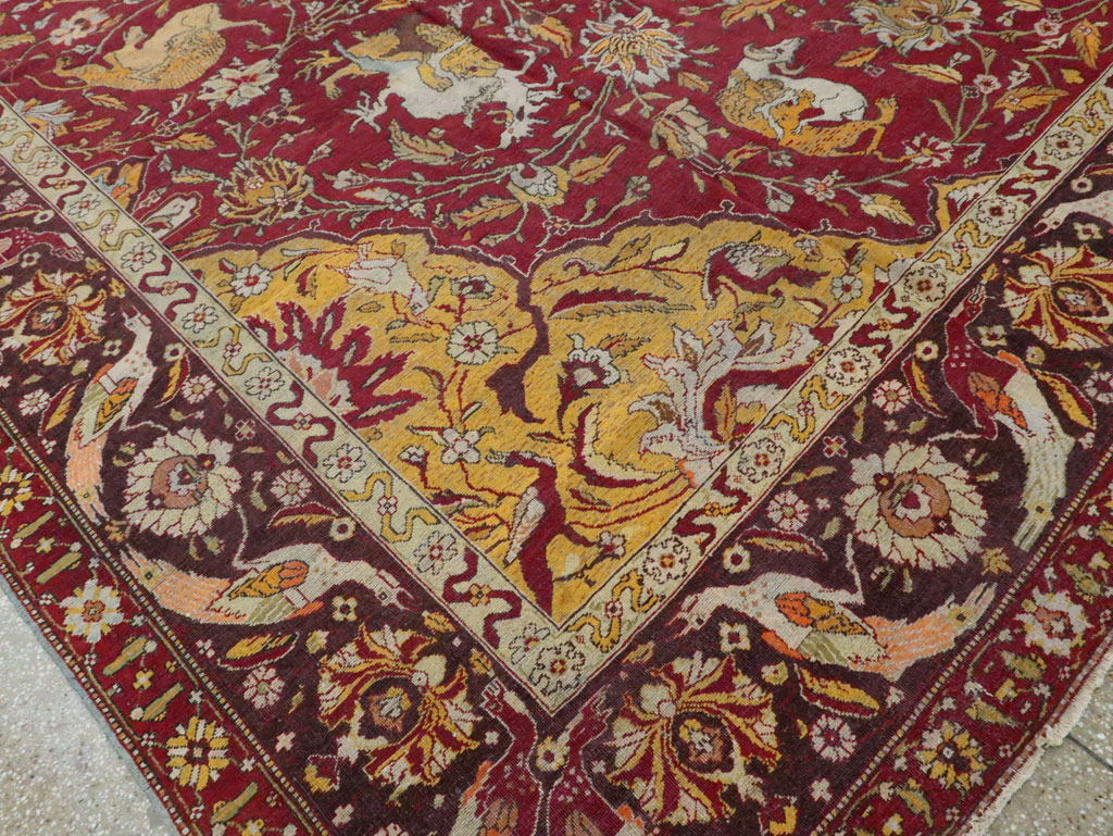 Antique Indian Amritsar Pictorial Carpet, No.8349 - Gsblank