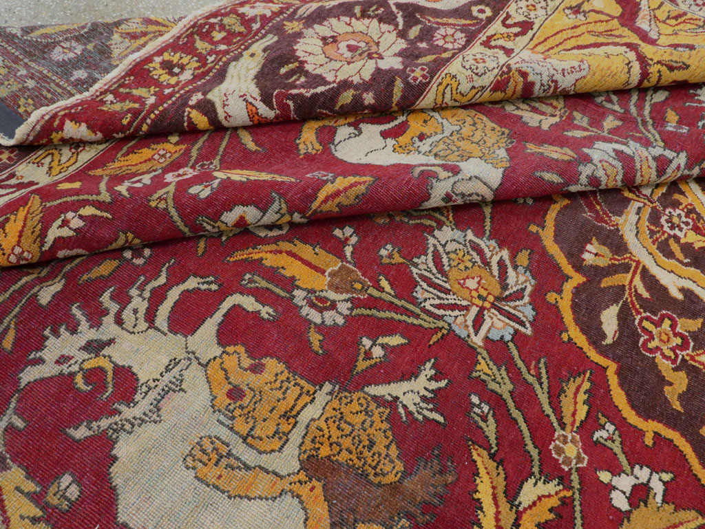 Antique Indian Amritsar Pictorial Carpet, No.8349 - Gsblank