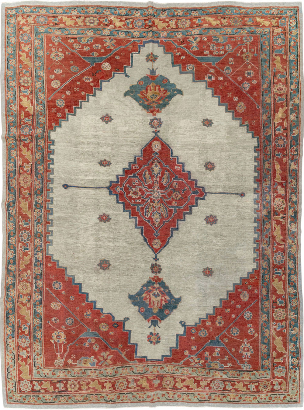 Antique Persian Bakshaish Room Size Carpet, No.8384 - Gsblank