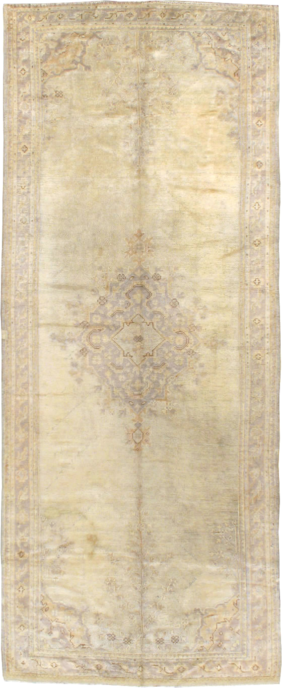 Antique Turkish Oushak Gallery Carpet, No.8404 - Gsblank