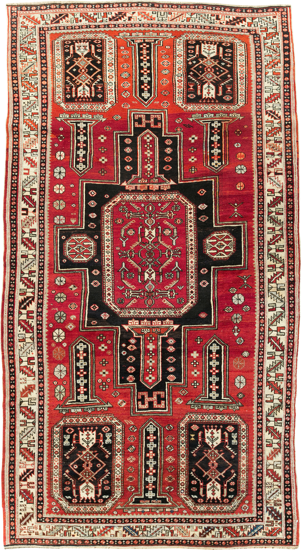 Vintage Caucasian Shirvan Rug, No.8424 - Gsblank