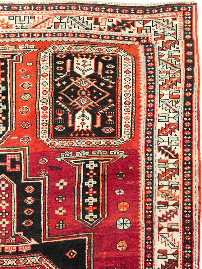 Vintage Caucasian Shirvan Rug, No.8424 - Gsblank