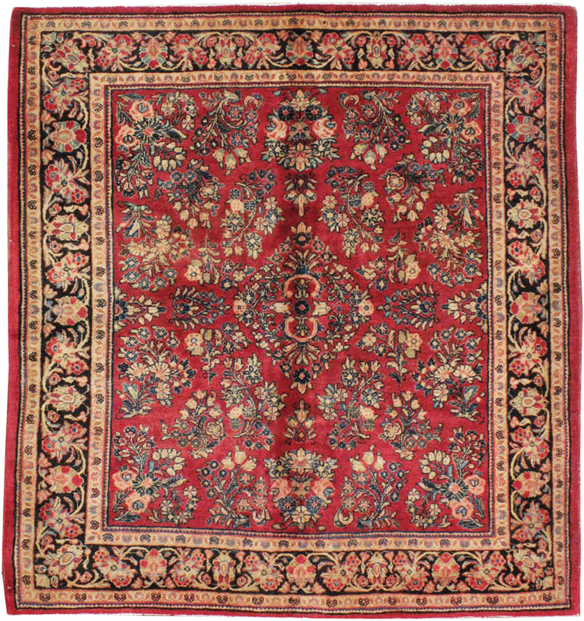 Vintage Persian Sarouk Square Rug, No.8457 - Gsblank