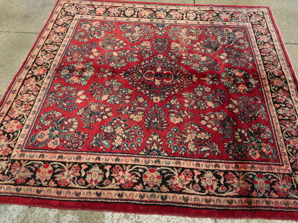 Vintage Persian Sarouk Square Rug, No.8457 - Gsblank