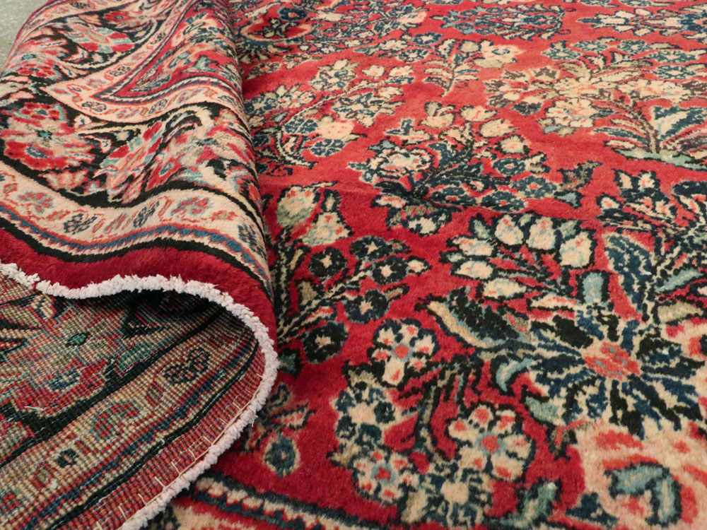 Vintage Persian Sarouk Square Rug, No.8457 - Gsblank