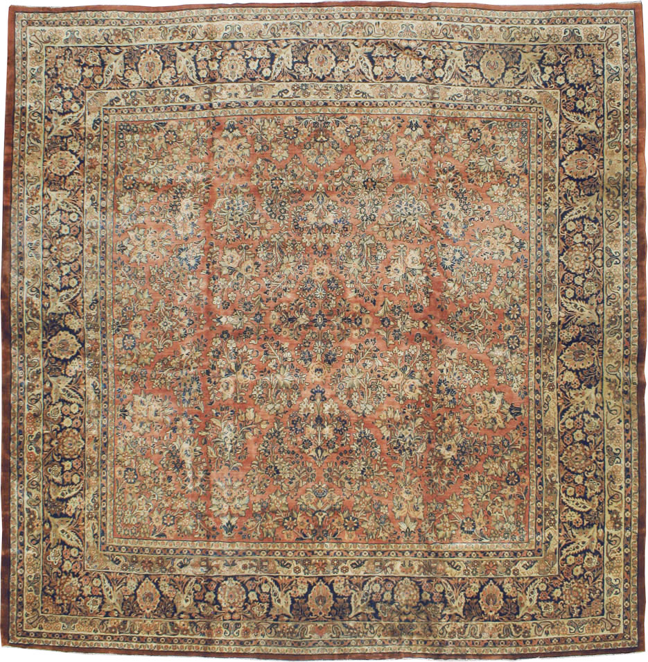 Antique Persian Sarouk Square Carpet, No.8459 - Gsblank