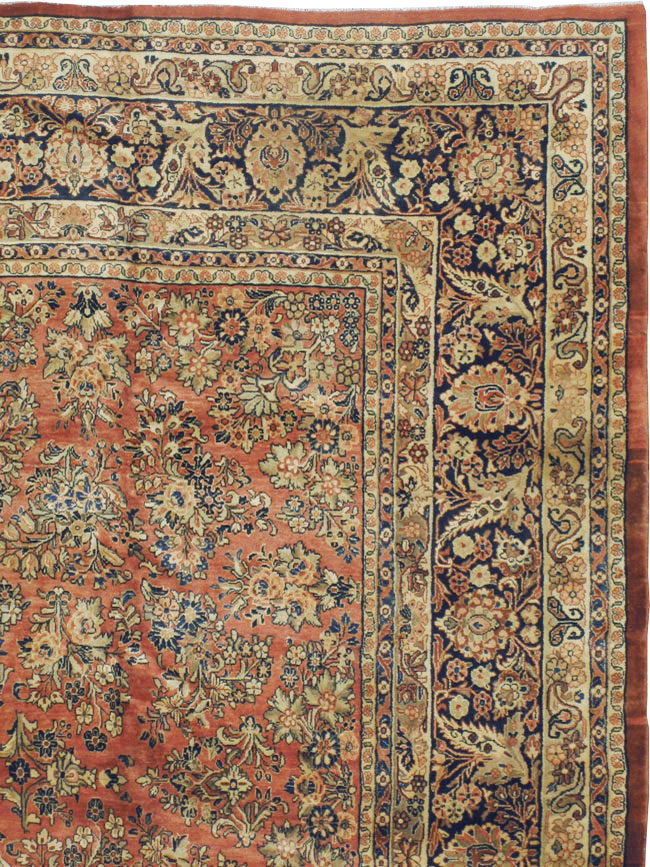 Antique Persian Sarouk Square Carpet, No.8459 - Gsblank
