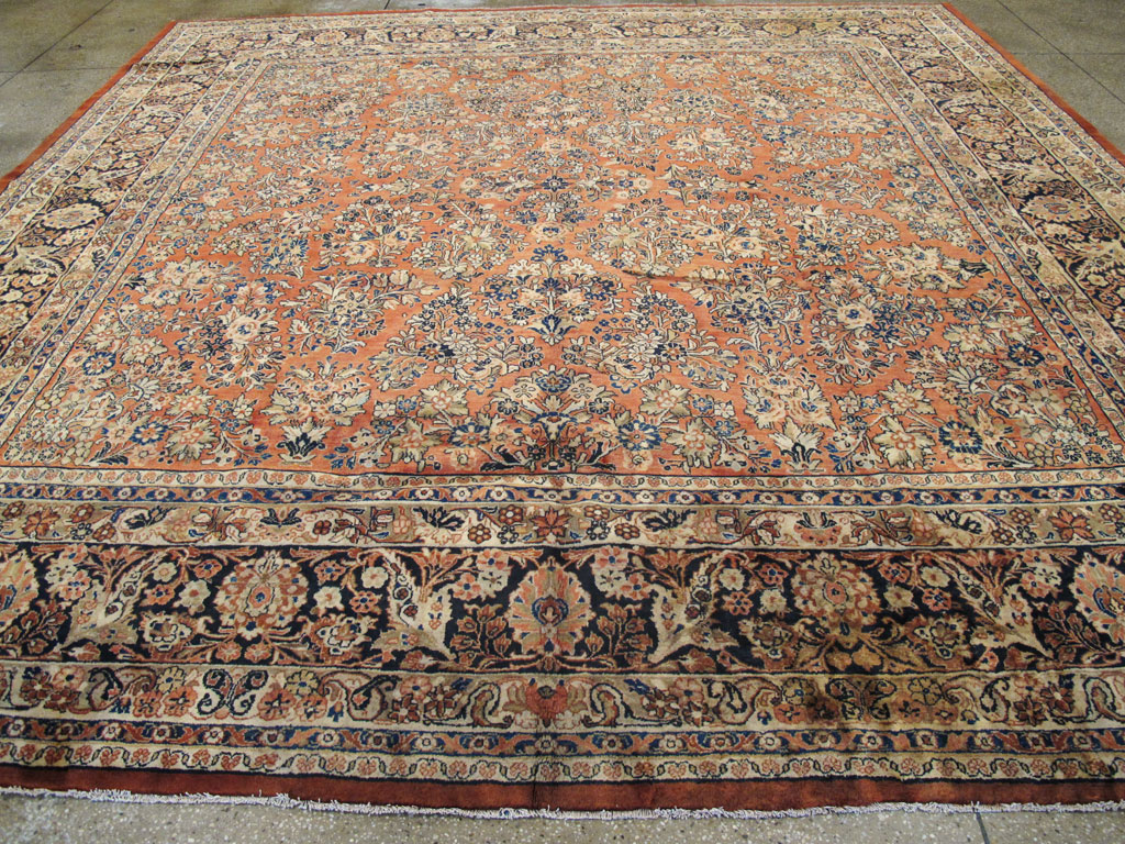 Antique Persian Sarouk Square Carpet, No.8459 - Gsblank