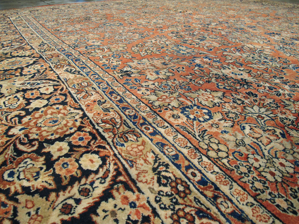 Antique Persian Sarouk Square Carpet, No.8459 - Gsblank