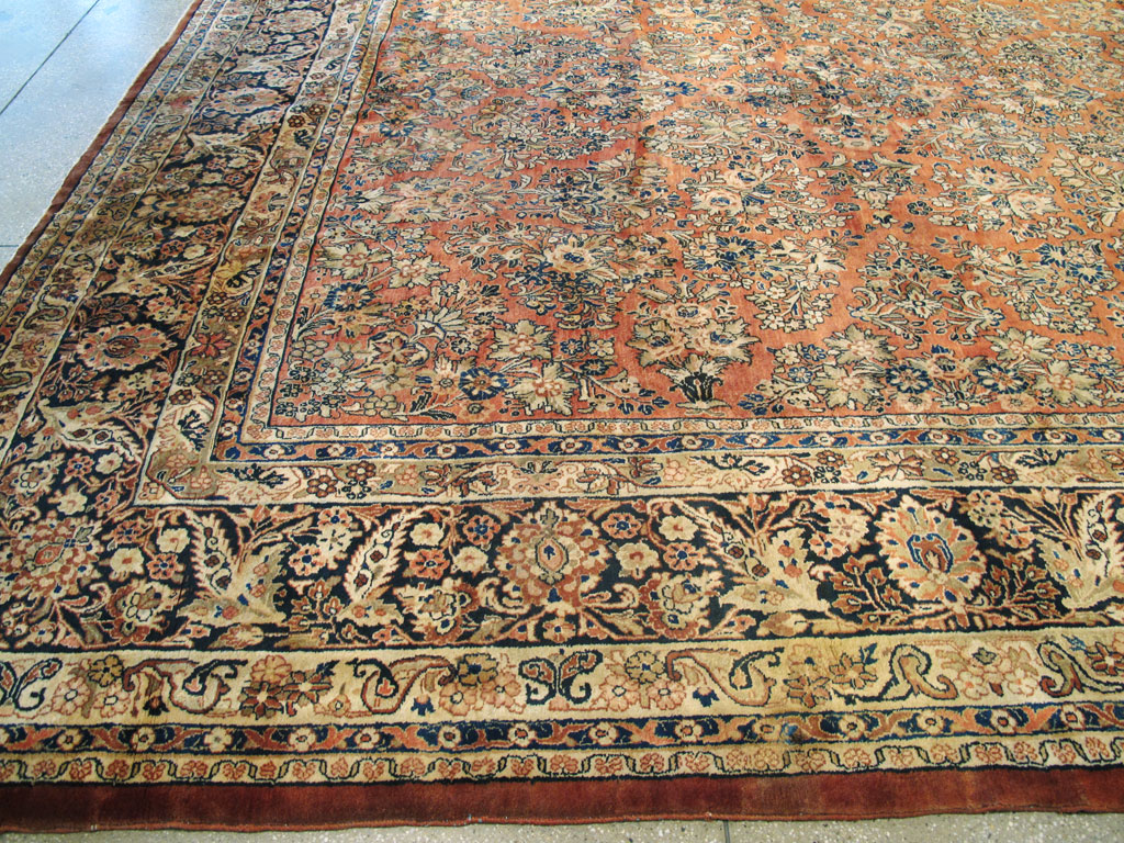 Antique Persian Sarouk Square Carpet, No.8459 - Gsblank