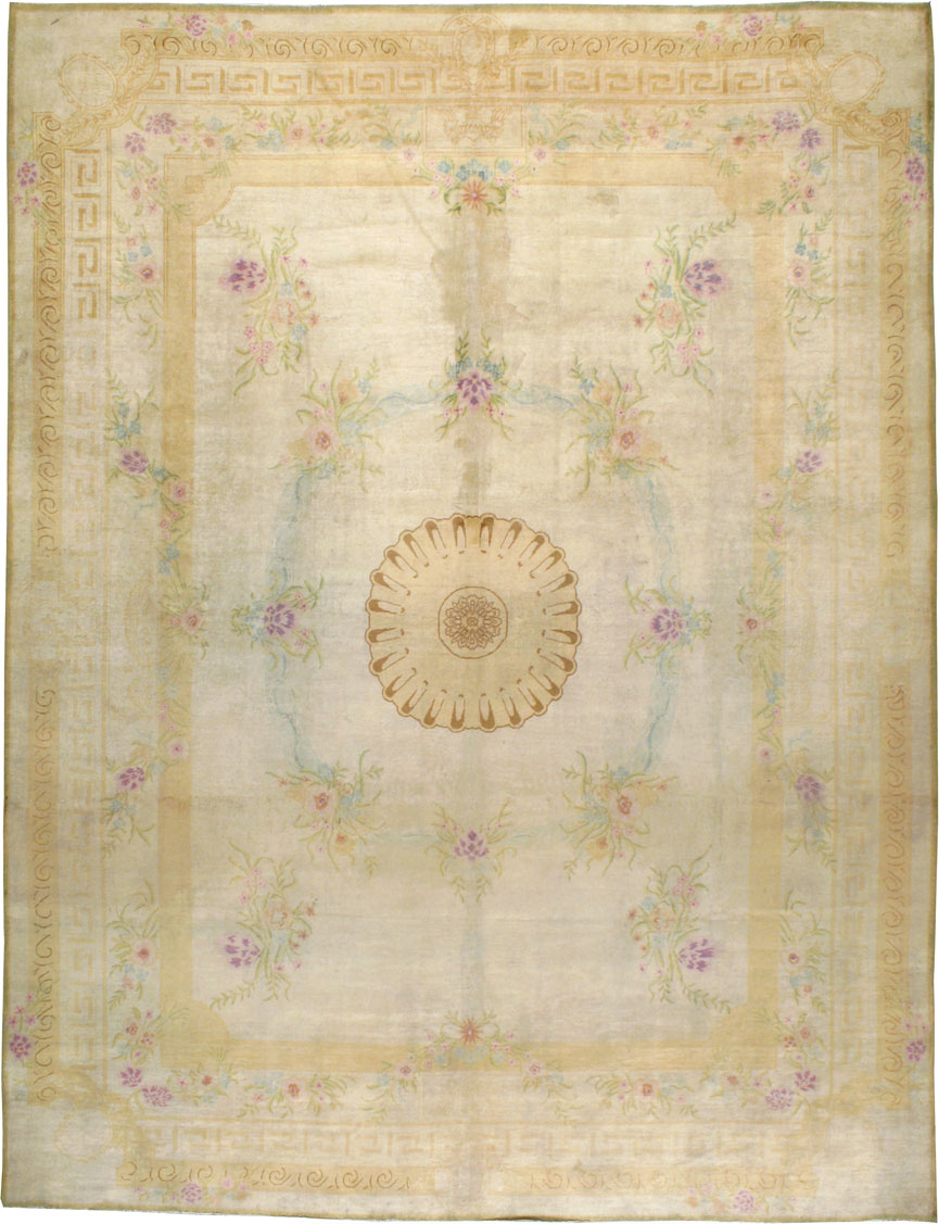 Vintage European Inspired Persian Kashan Carpet, No.8468 - Gsblank