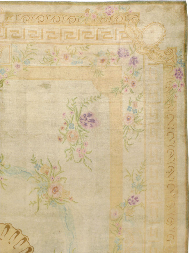 Vintage European Inspired Persian Kashan Carpet, No.8468 - Gsblank