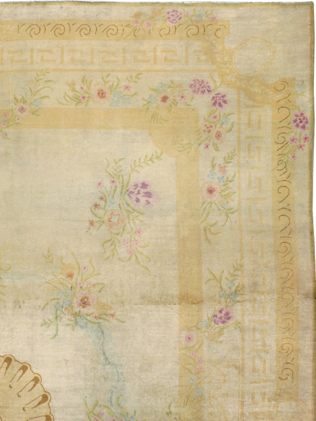 Vintage European Inspired Persian Kashan Carpet, No.8468 - Gsblank