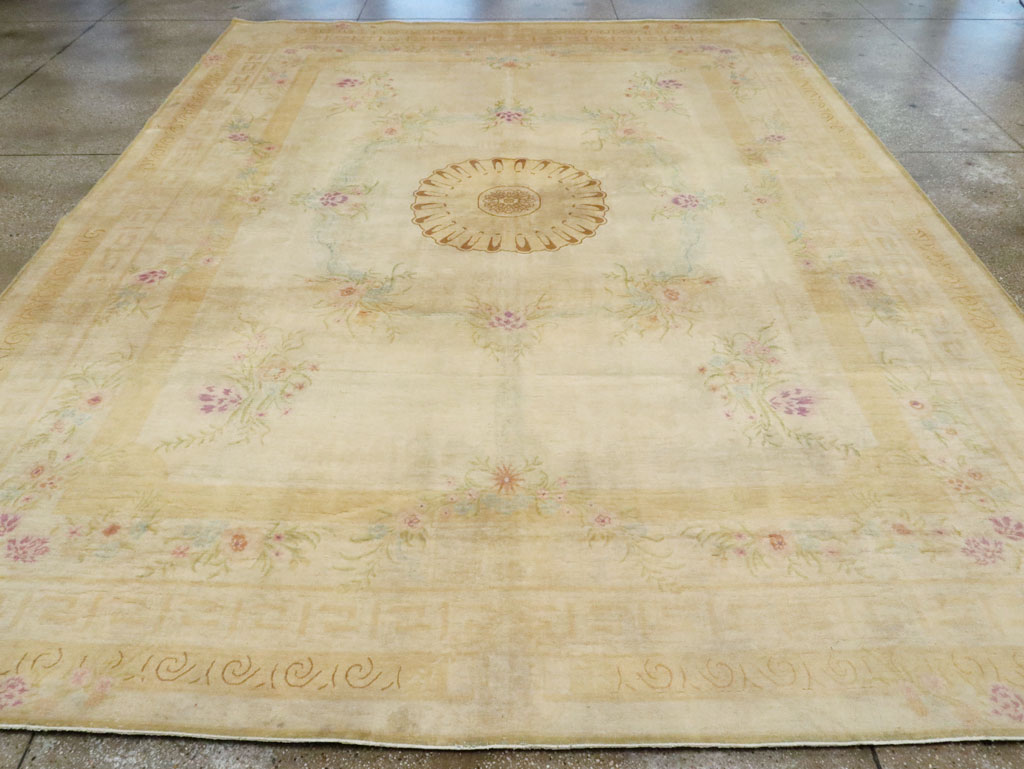 Vintage European Inspired Persian Kashan Carpet, No.8468 - Gsblank