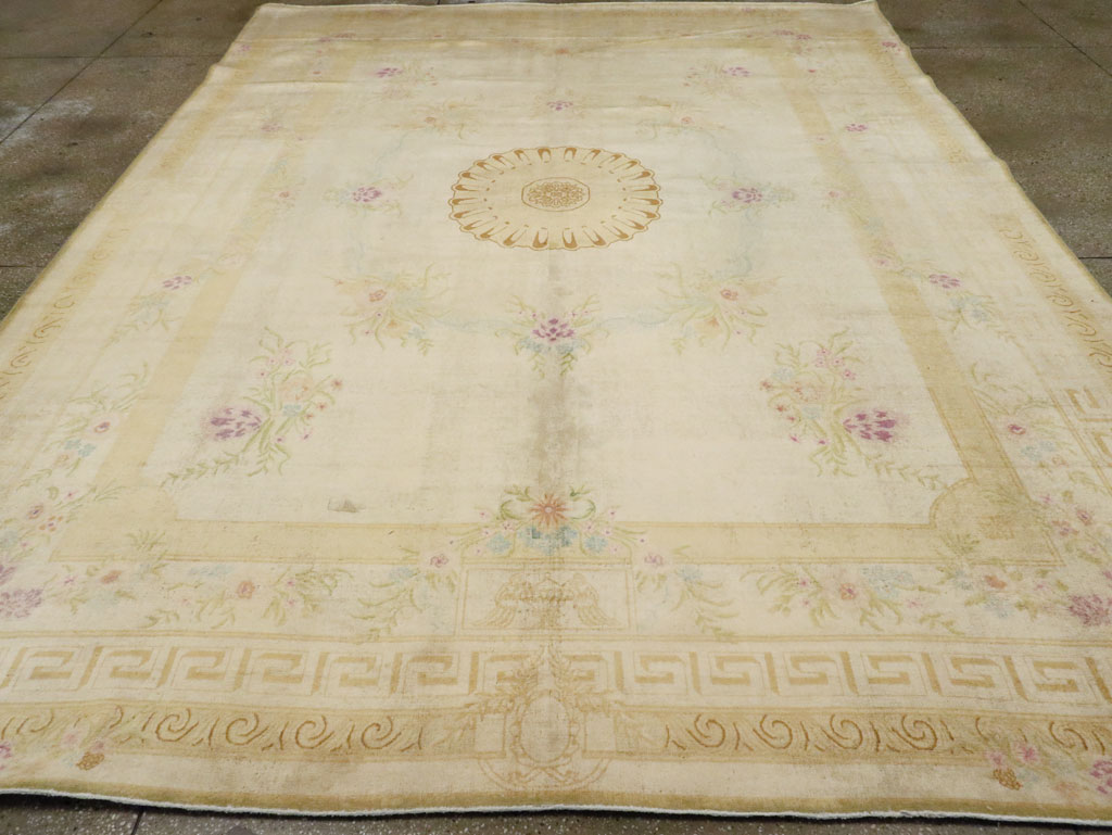Vintage European Inspired Persian Kashan Carpet, No.8468 - Gsblank
