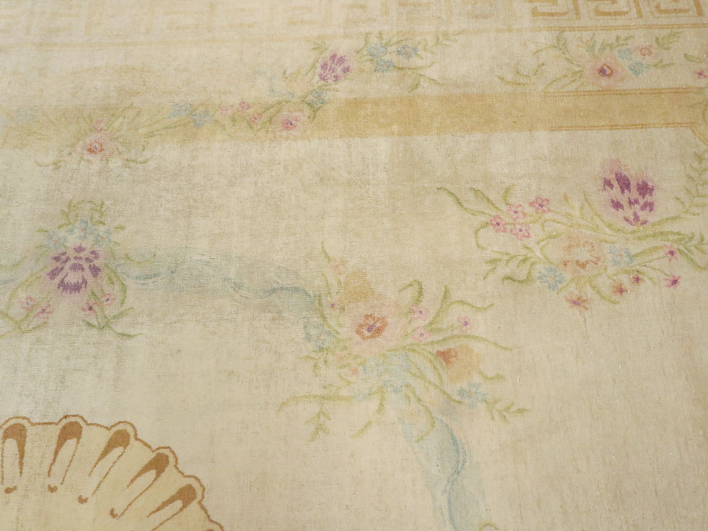 Vintage European Inspired Persian Kashan Carpet, No.8468 - Gsblank