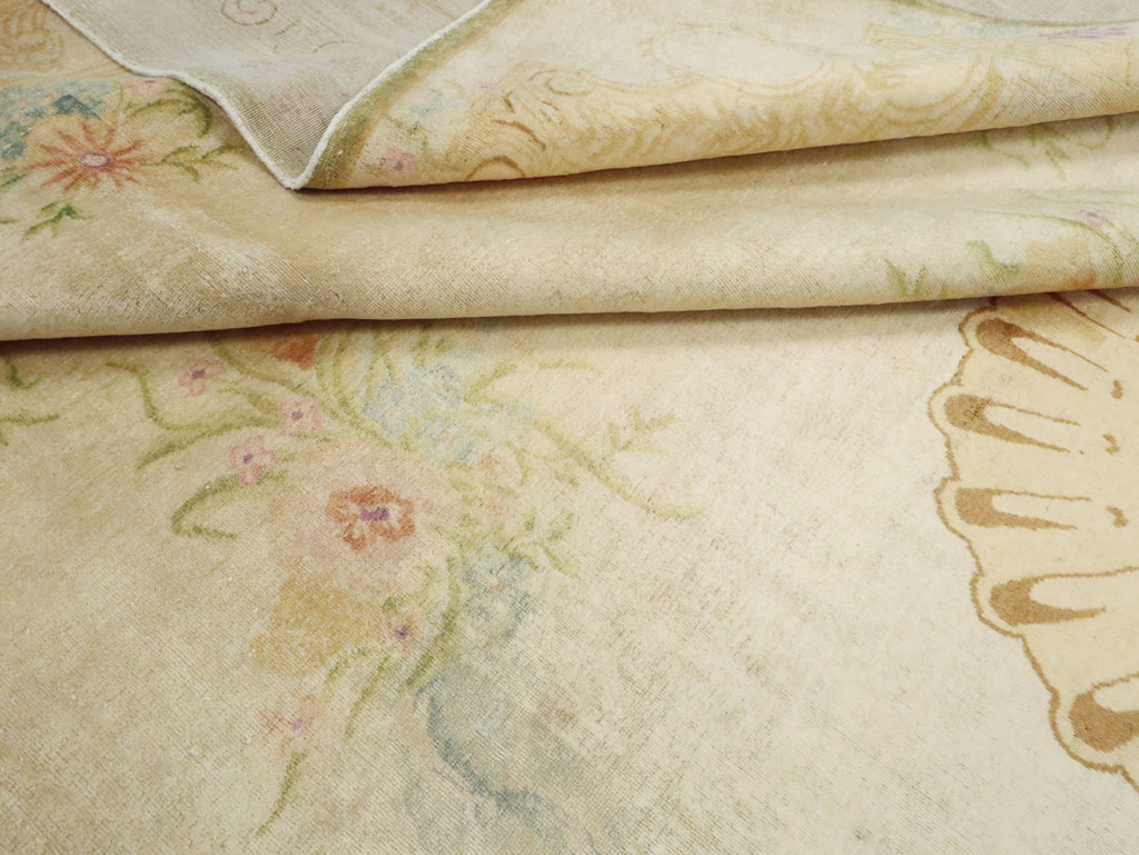 Vintage European Inspired Persian Kashan Carpet, No.8468 - Gsblank