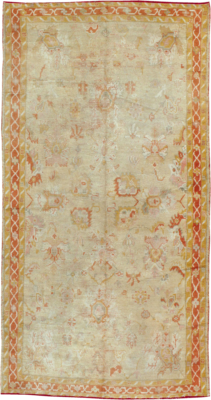 Antique Turkish Oushak Gallery Carpet, No.8533 - Gsblank