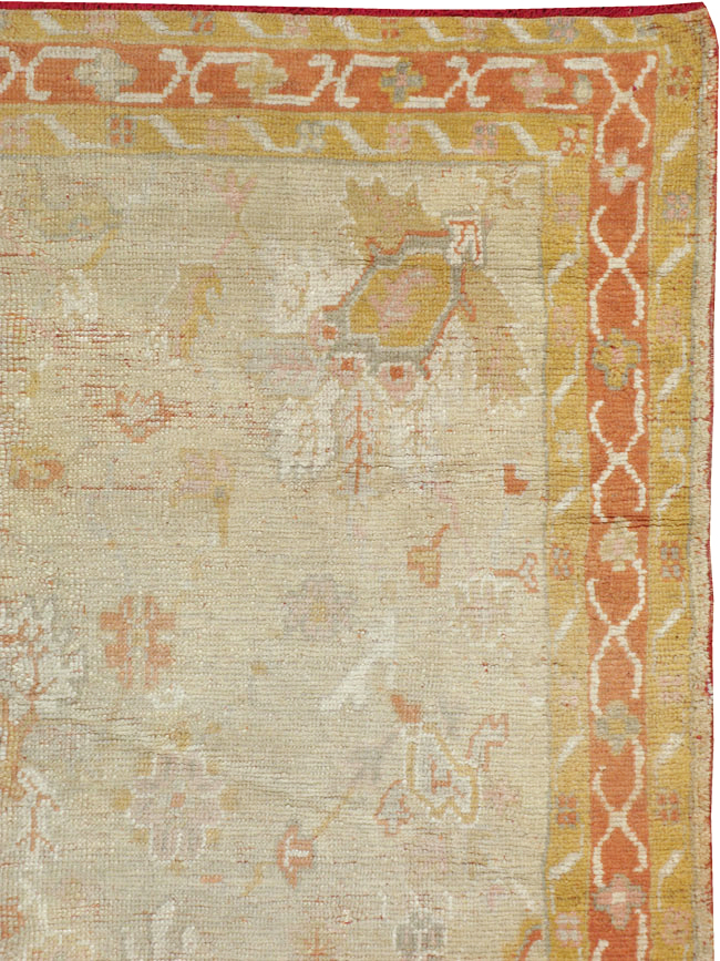 Antique Turkish Oushak Gallery Carpet, No.8533 - Gsblank