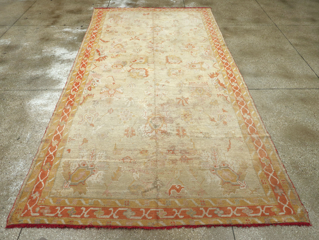 Antique Turkish Oushak Gallery Carpet, No.8533 - Gsblank