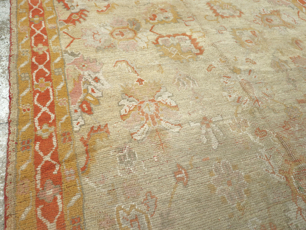 Antique Turkish Oushak Gallery Carpet, No.8533 - Gsblank