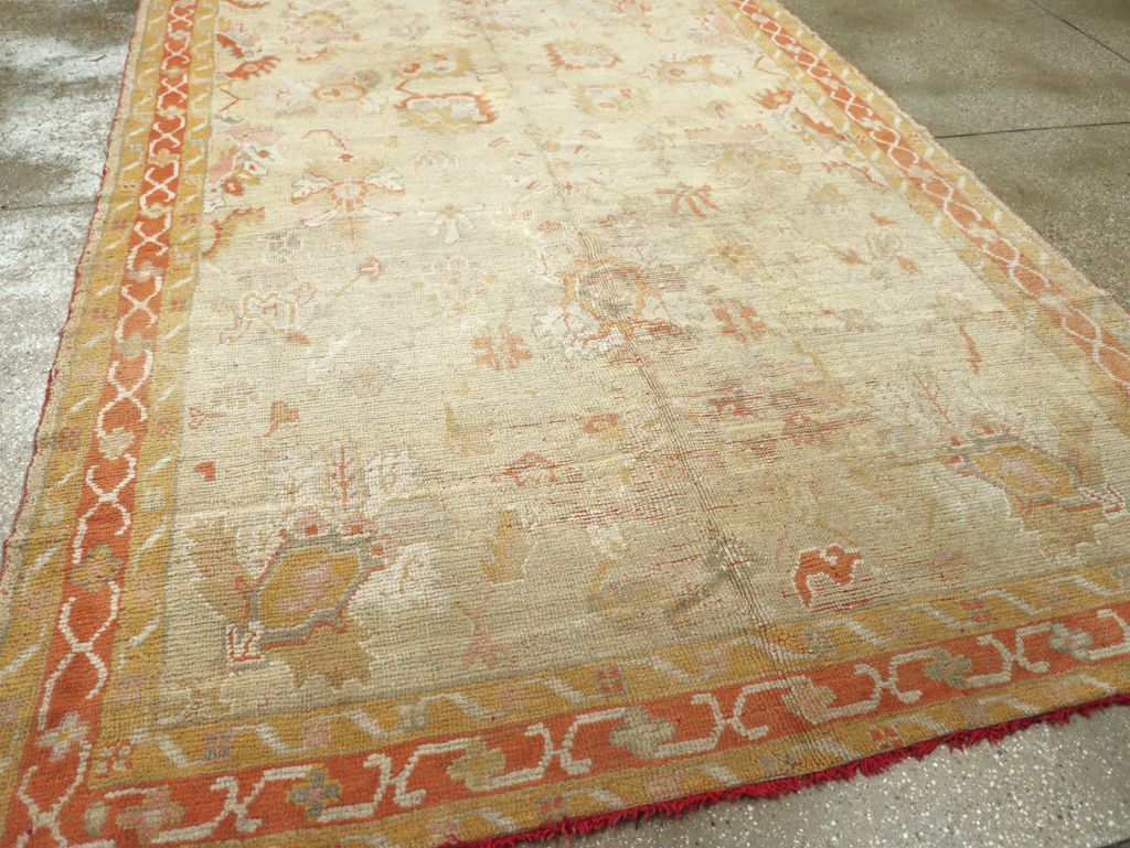 Antique Turkish Oushak Gallery Carpet, No.8533 - Gsblank