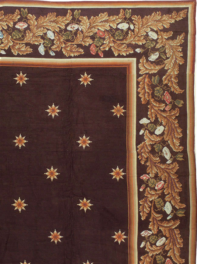 Vintage French Needlepoint Carpet, No.8582 - Gsblank