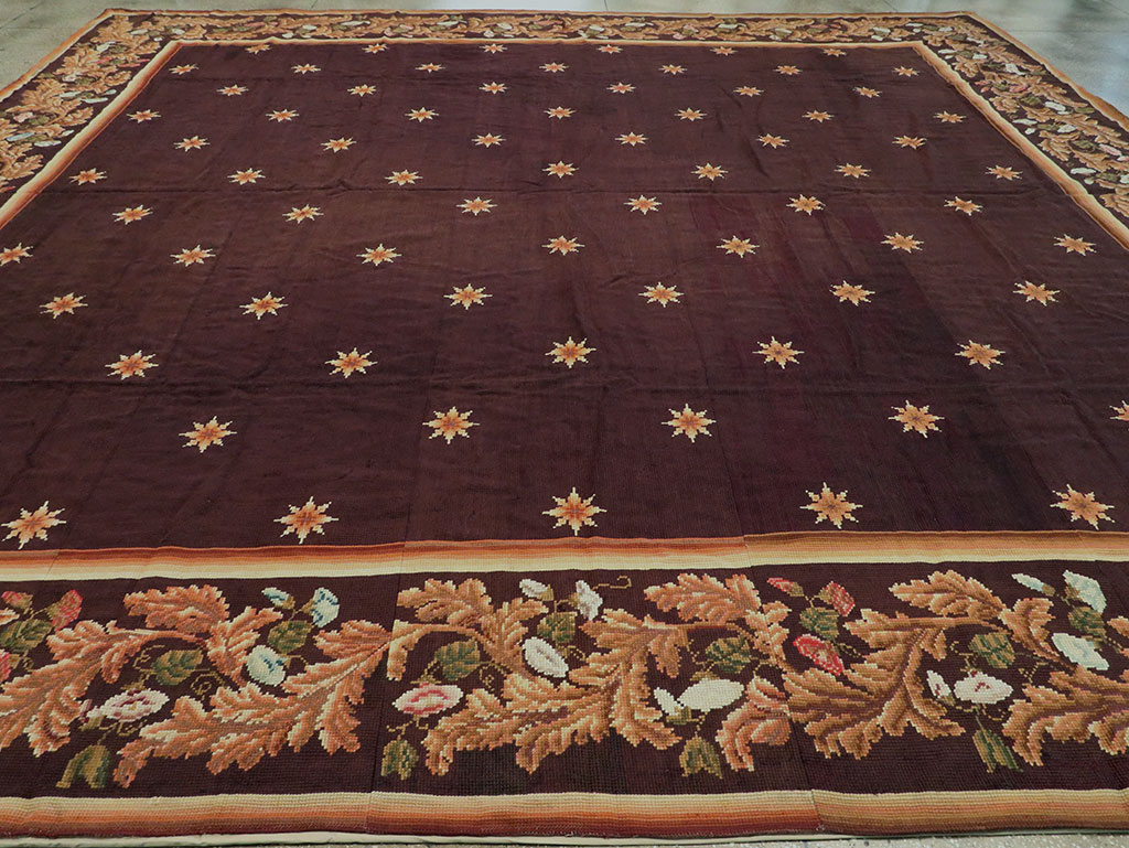 Vintage French Needlepoint Carpet, No.8582 - Gsblank