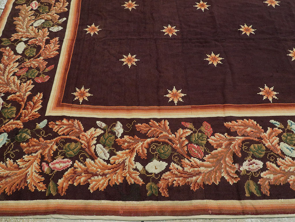 Vintage French Needlepoint Carpet, No.8582 - Gsblank