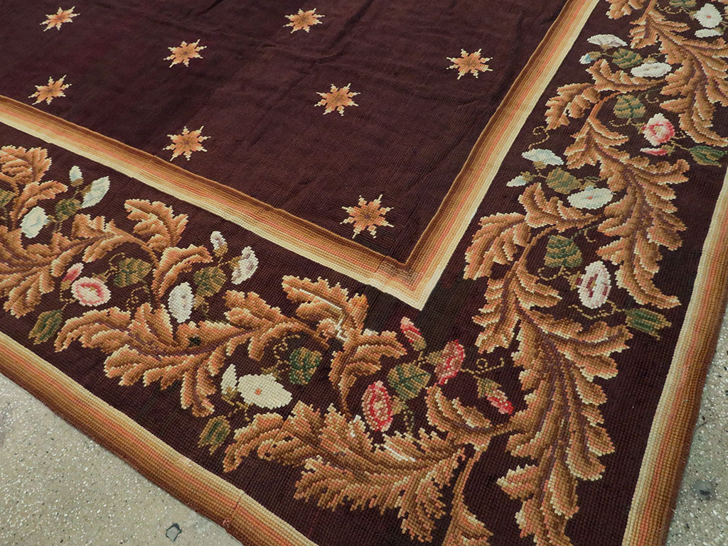 Vintage French Needlepoint Carpet, No.8582 - Gsblank
