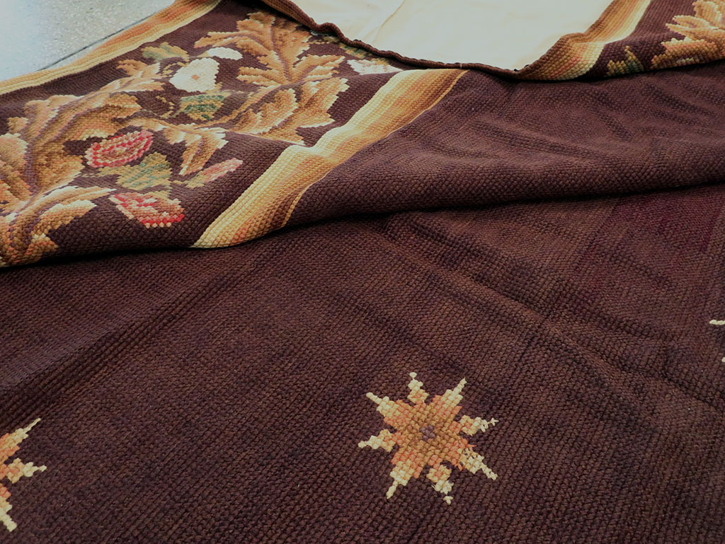 Vintage French Needlepoint Carpet, No.8582 - Gsblank