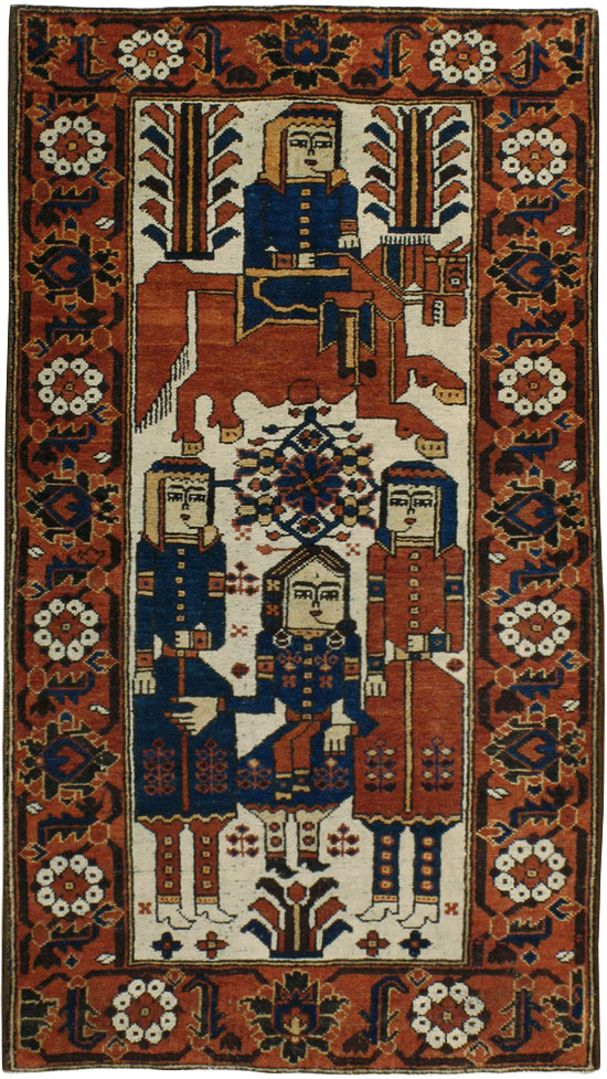 Vintage Bakhtiari Pictorial Rug, No.8750 - Gsblank