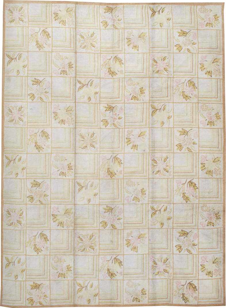 Vintage American Hook Room Size Carpet, No.8773 - Gsblank