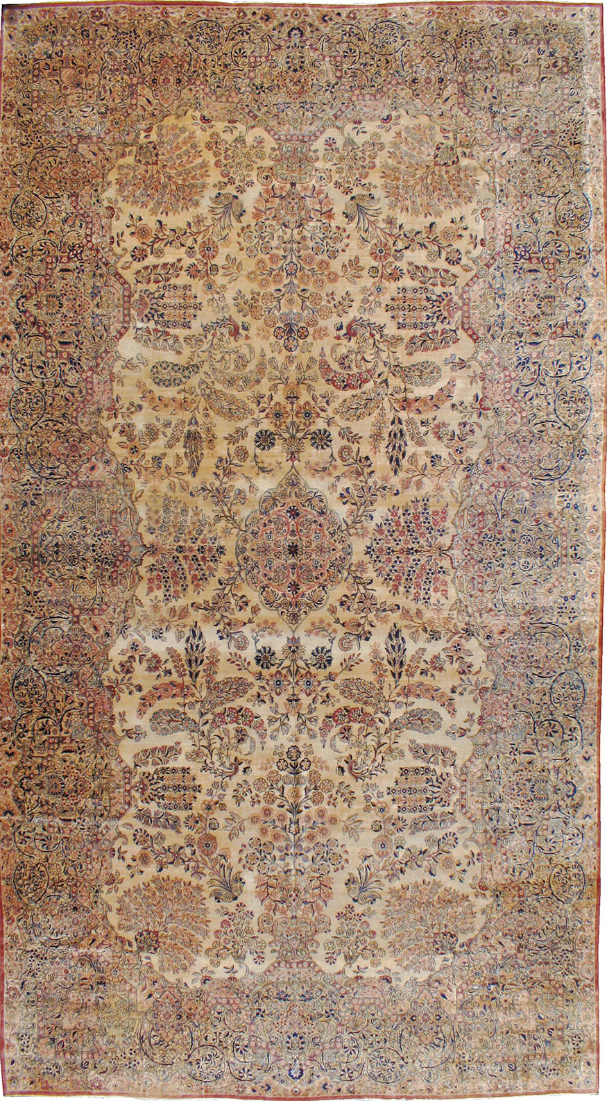 Vintage Persian Kerman Carpet, No.8822 - Gsblank