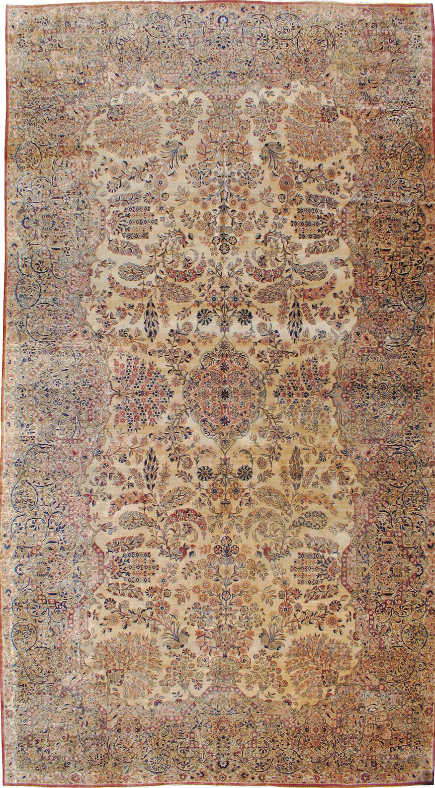 Vintage Persian Kerman Carpet, No.8822 - Gsblank