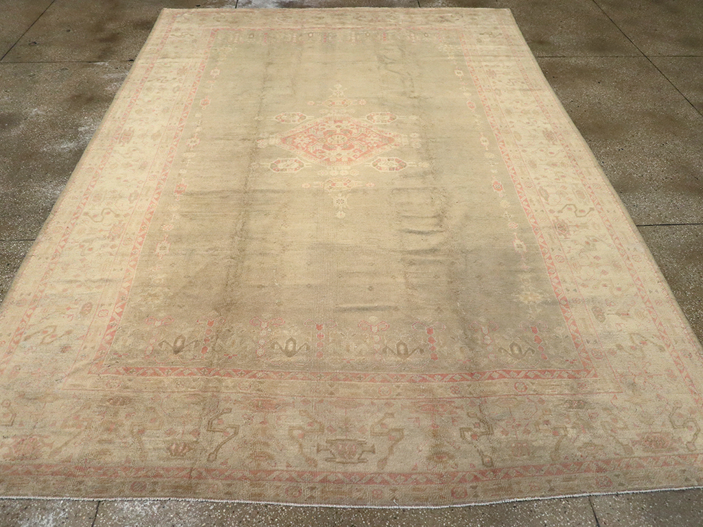 Antique Turkish Oushak Carpet, No.8850 - Gsblank