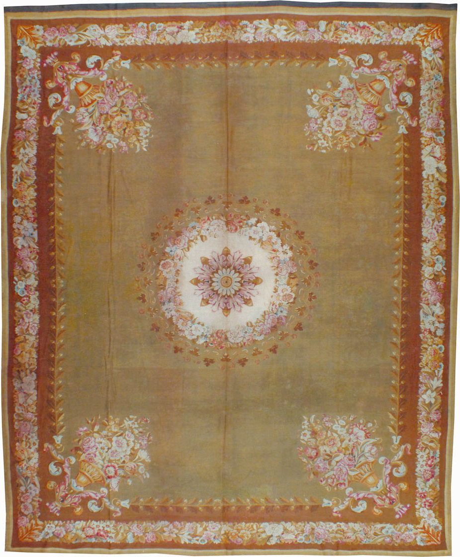 Antique French Aubusson Carpet, No.8866 - Gsblank