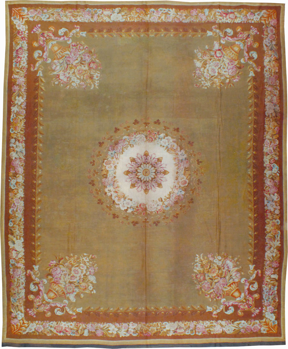 Antique French Aubusson Carpet, No.8866 - Gsblank